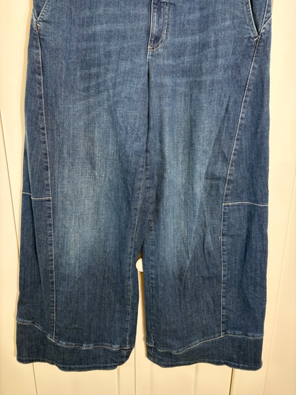 Pilcro Wide Leg Dark Blue Denim Culottes - Picture 3 of 5